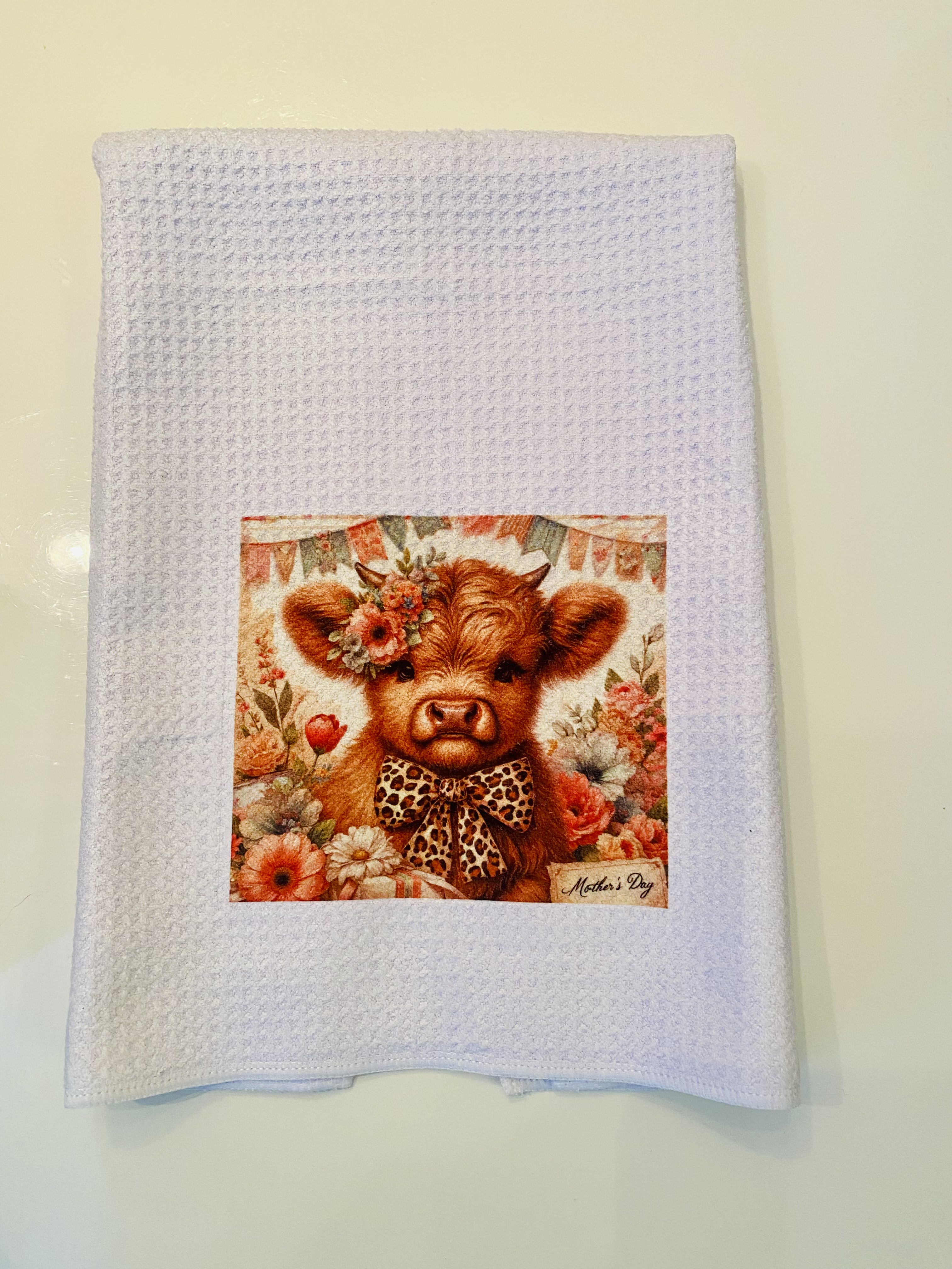 Microfibre highland cow tea towel