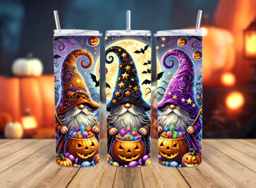 cute gnome Halloween tumbler
