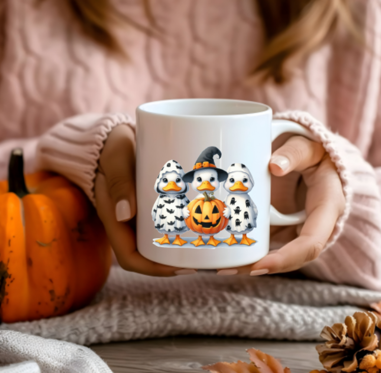 cute halloween duck mug