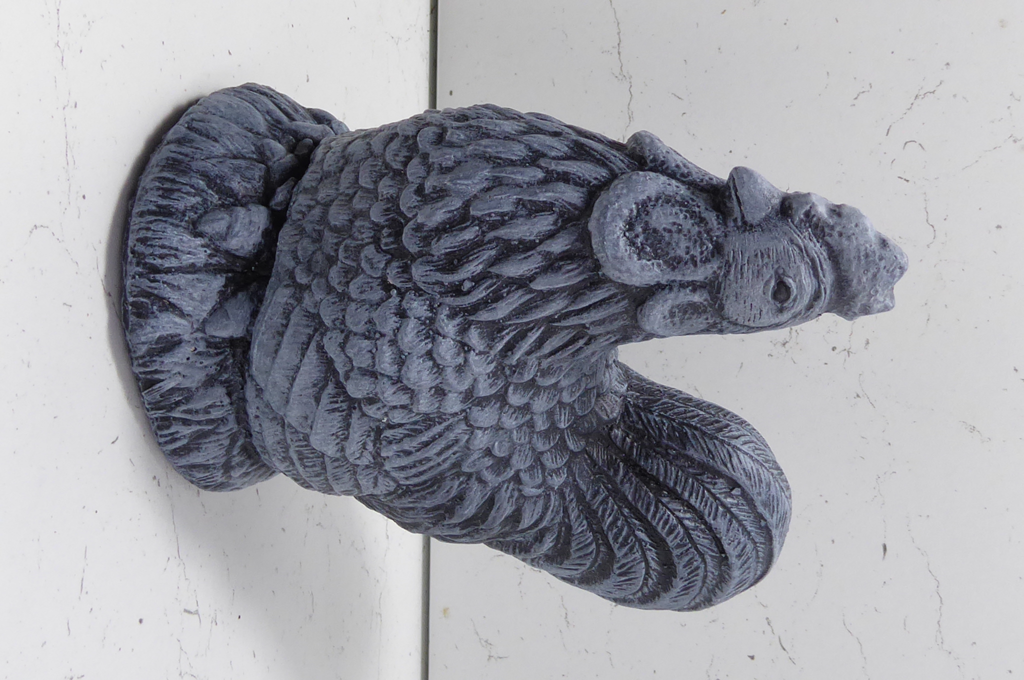 Handcrafted Weathered Effect Cast Stone Chicken Hen Cockerel Garden Ornament 17cm tall