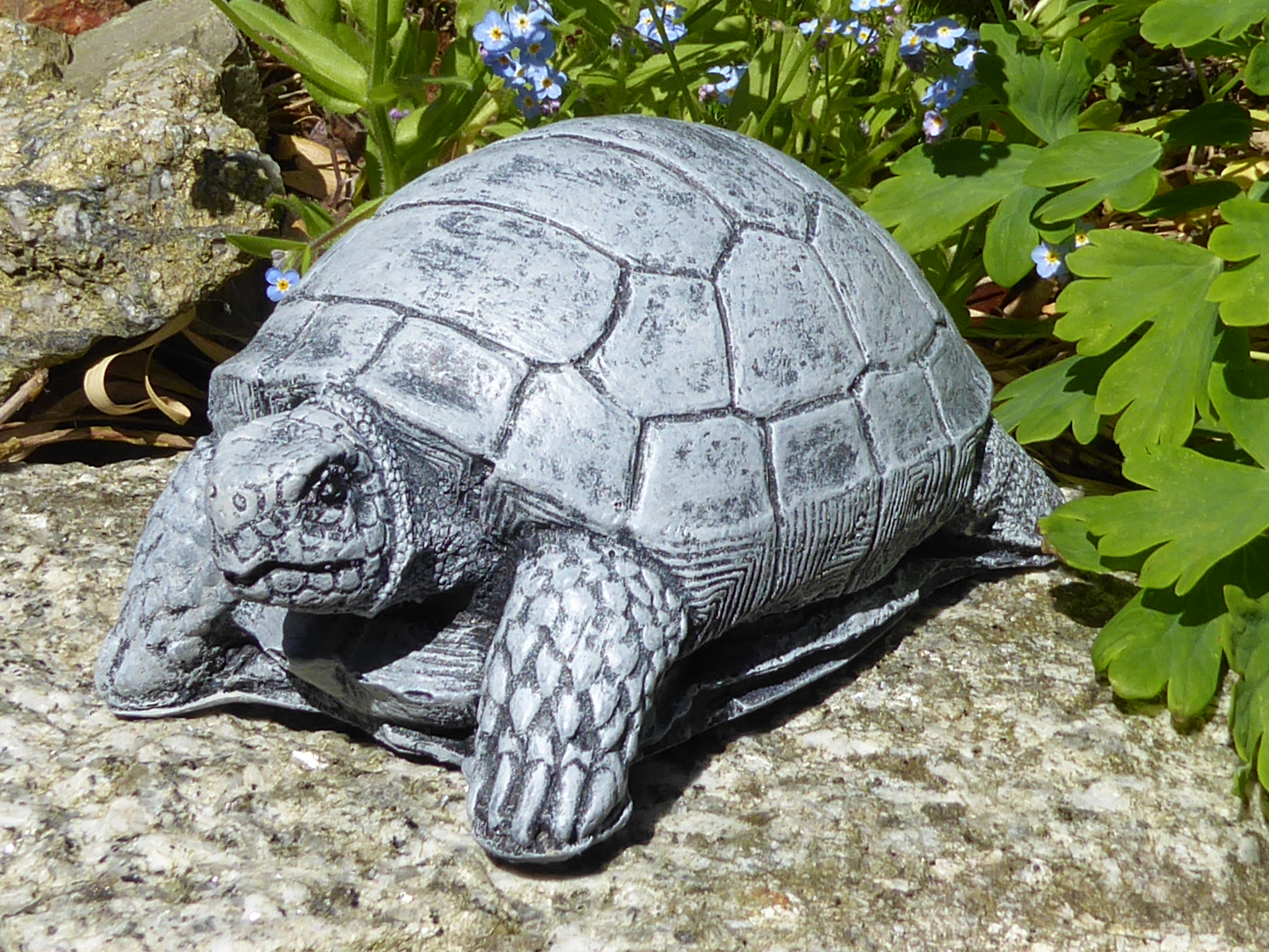 Tortoise Garden Ornament Highly Detailed Handcrafted Cast Stone 18cm long