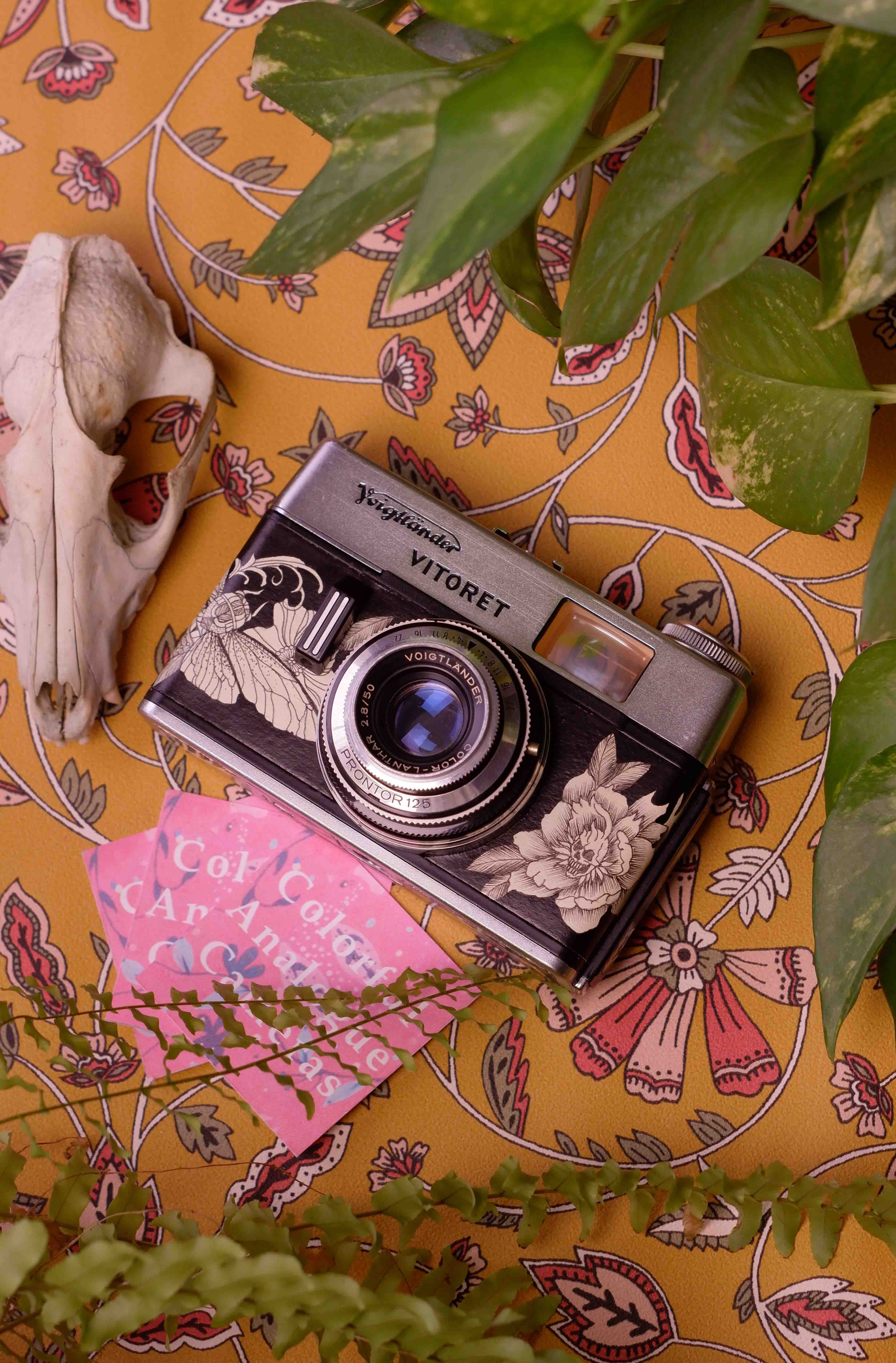 Voigtlander Vitoret 35mm film camera with custom leather