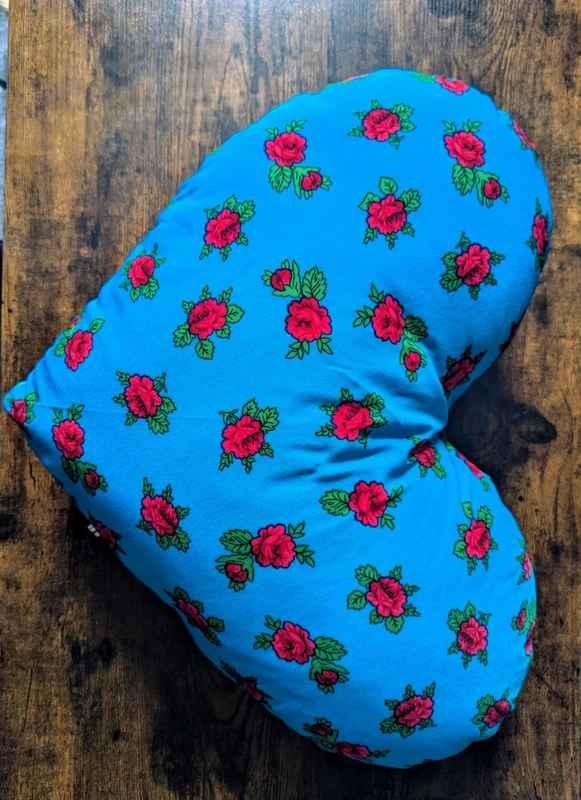 Handmade Floral Heart-Shaped Decorative Pillow / Cushion