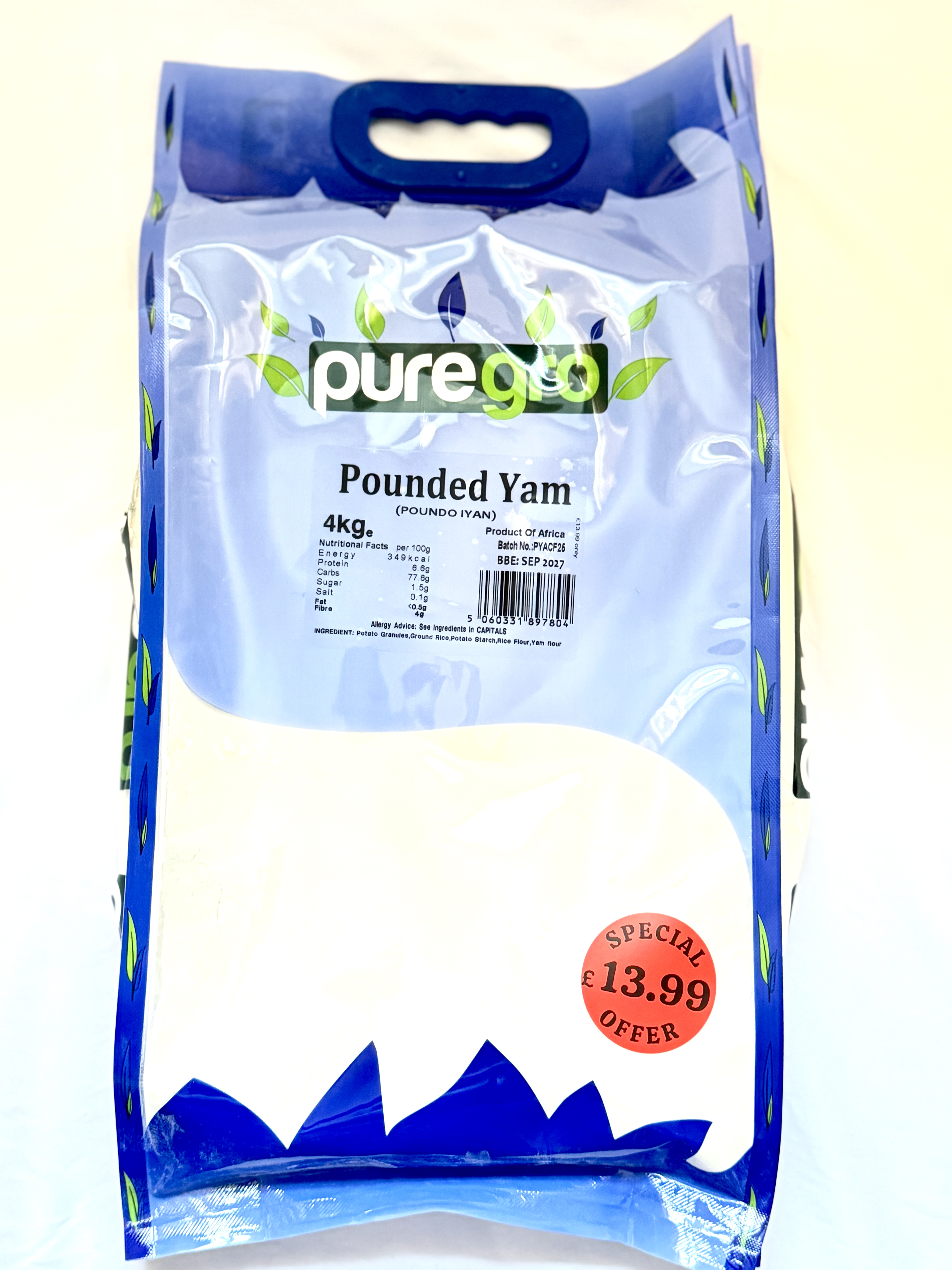 Puregro Pounded Yam 1x4kg