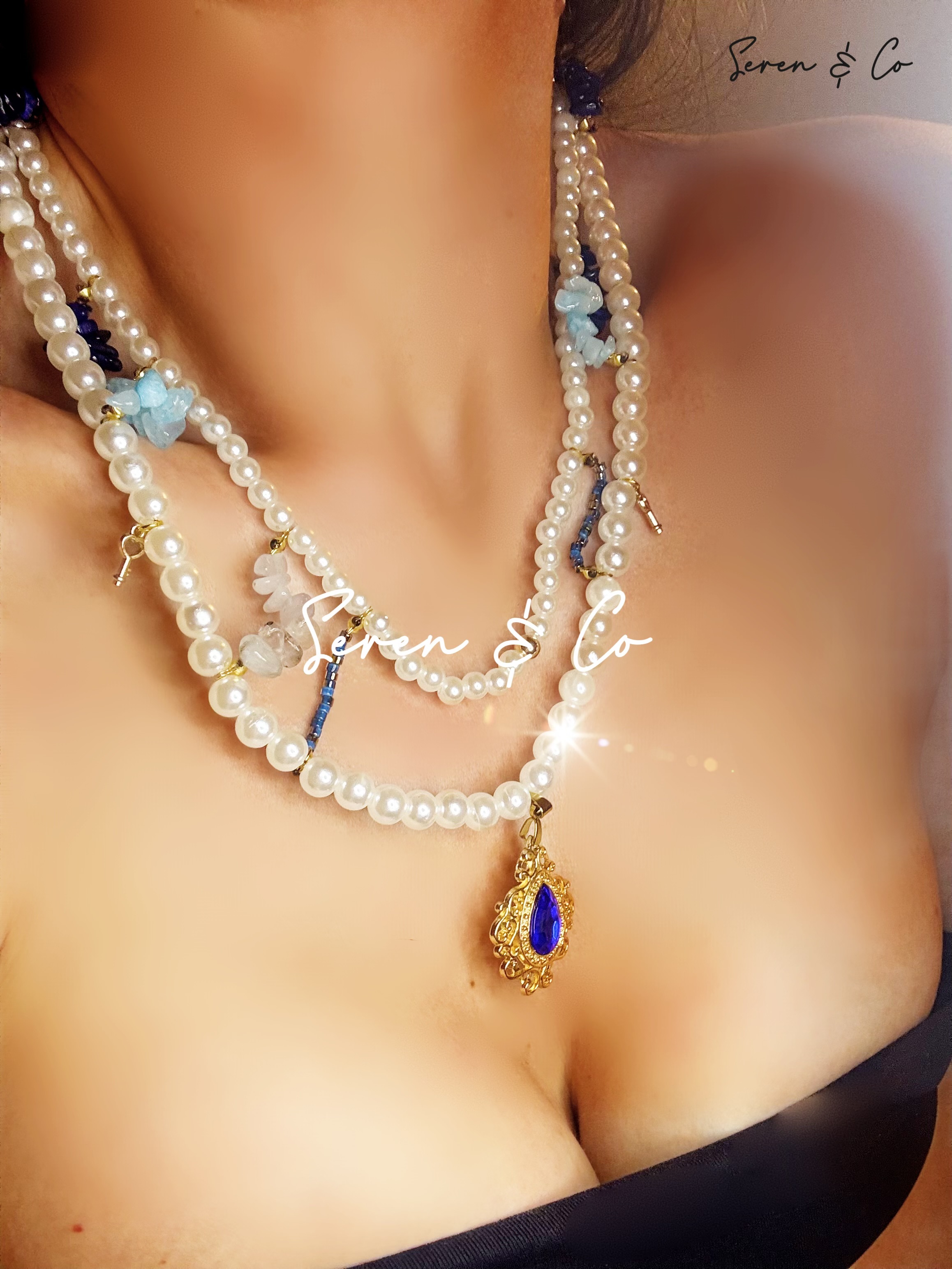 The Staircase of secrets pendant (Amazonite & Quartz)