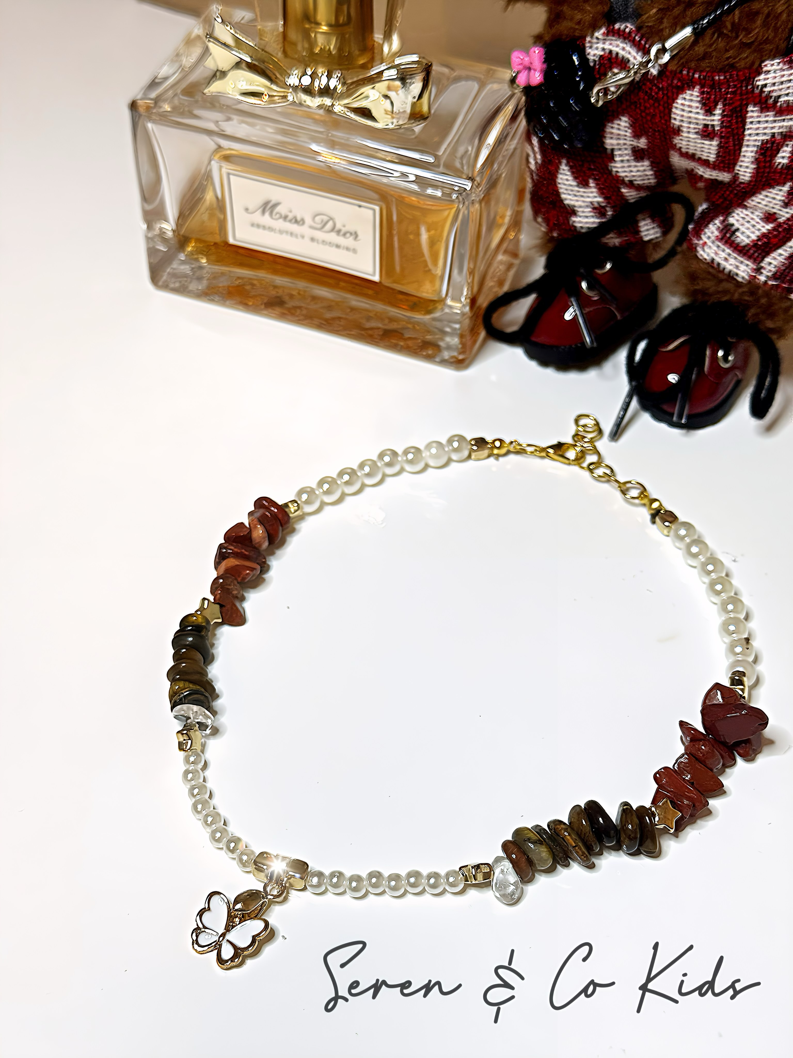 The Graceful Evolve Necklace (Tigers Eye, Mahogany obsidian, Clear Quartz)