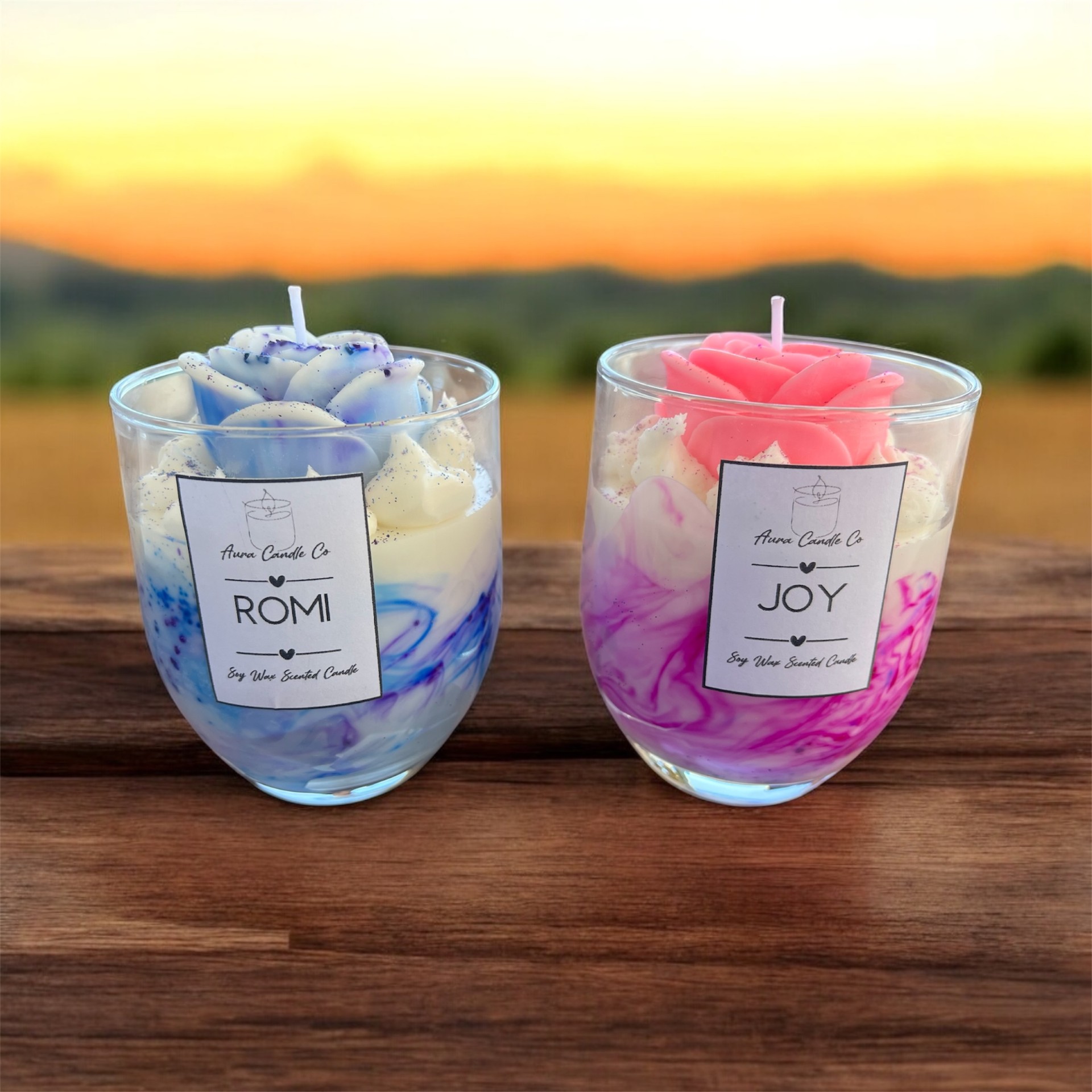 Marble Rose Decorative Candles