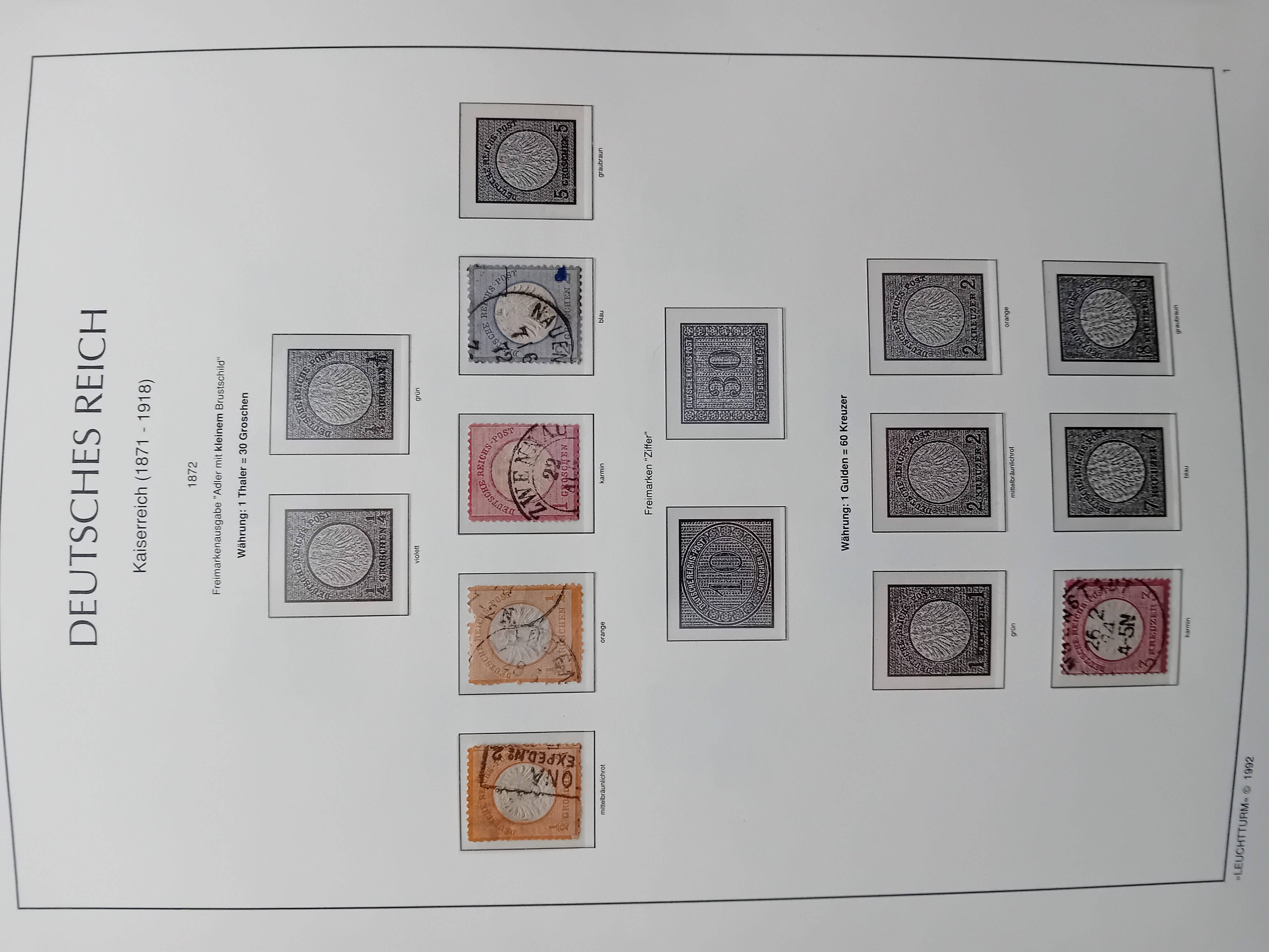 Germany 1872 5 stamps on page