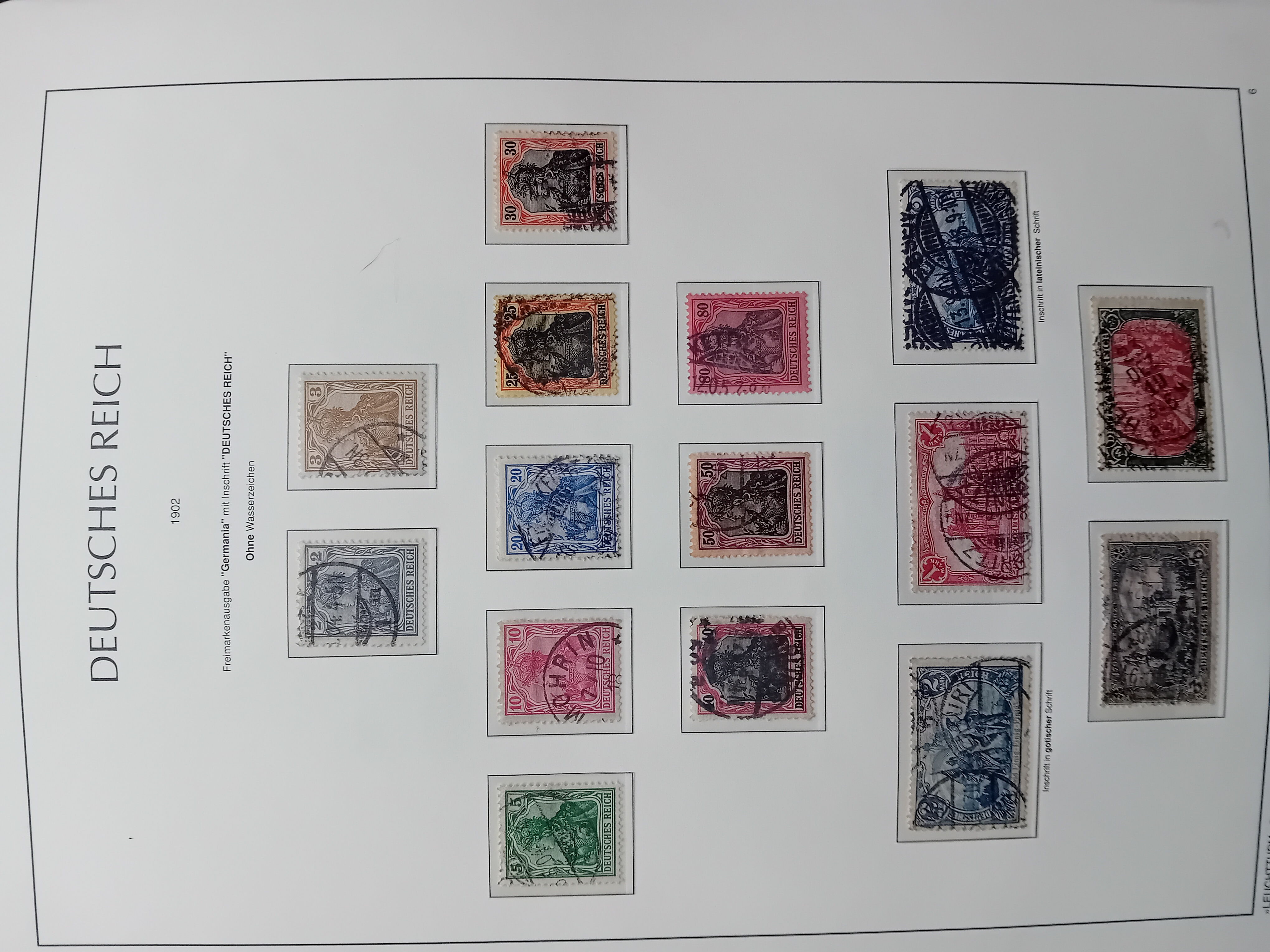Germany 1902 15 used stamps on page