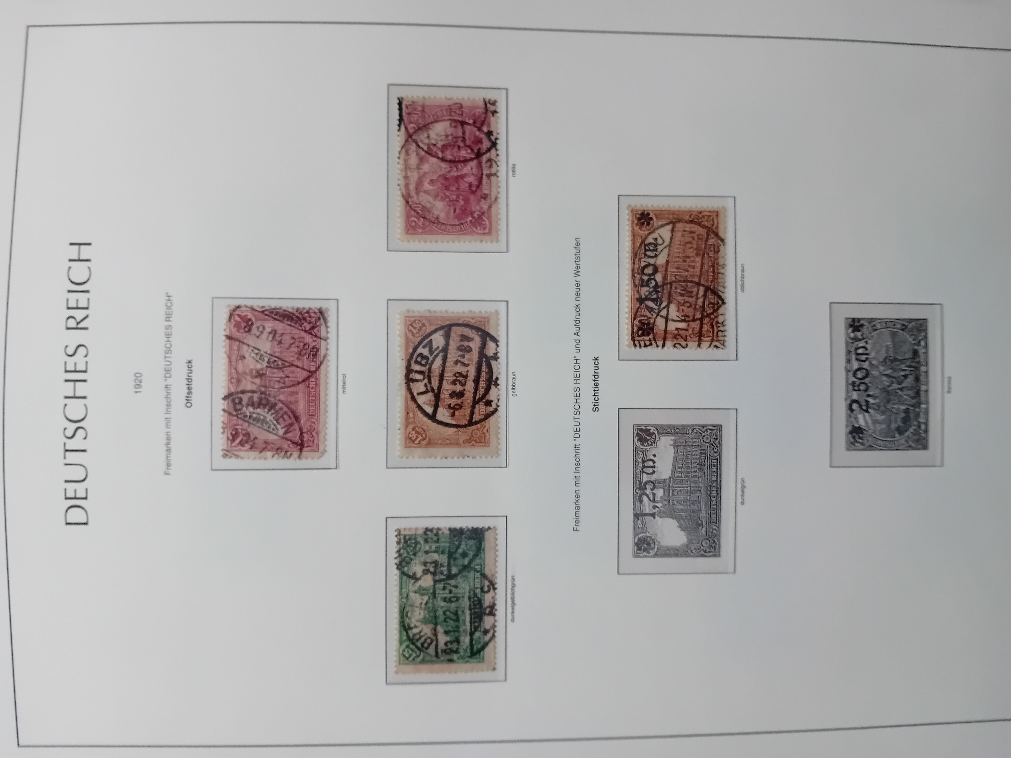 Germany 1920 5 stamps on page