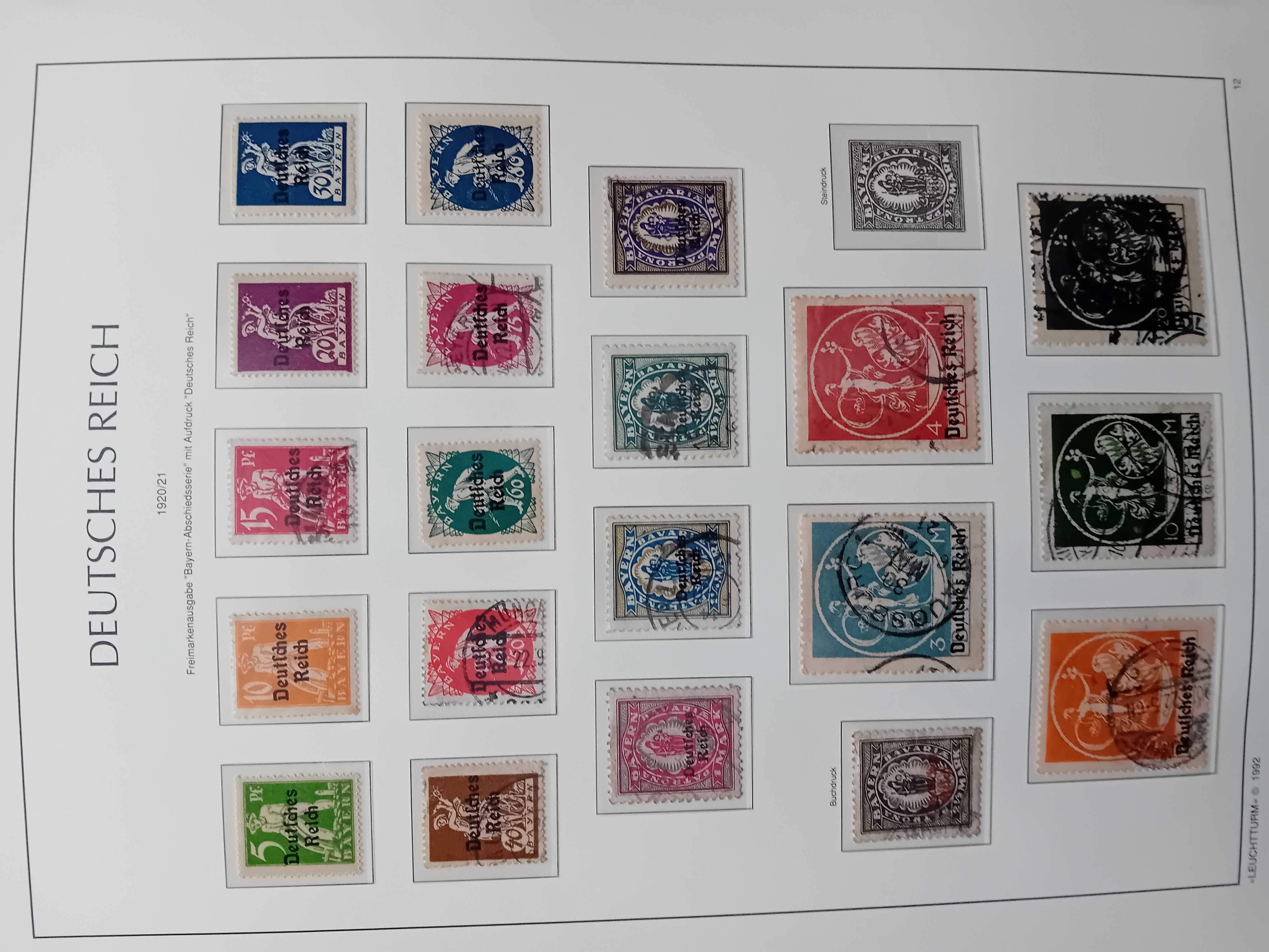 Germany Deutsch's Reich 1920/21 20 stamps on page