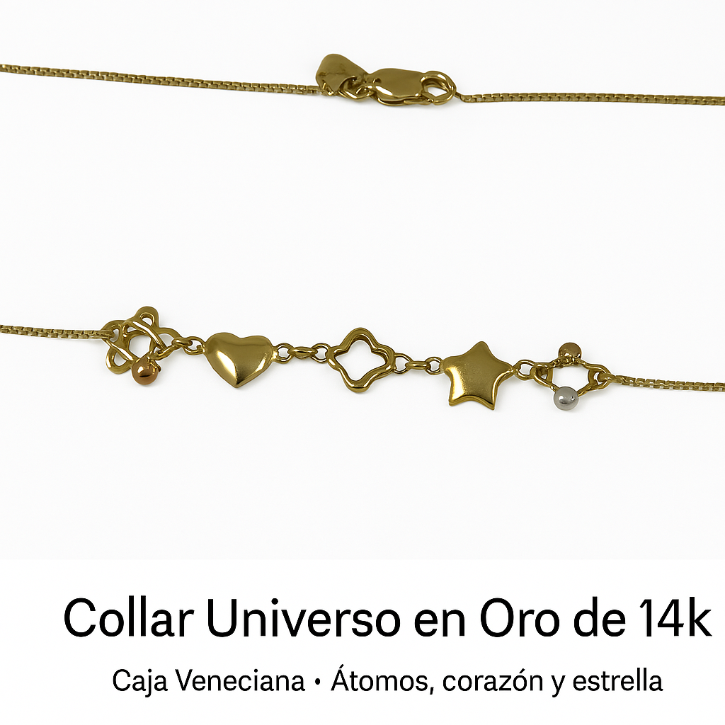 ✨ Collar Universo en Oro 14K – Elegancia con significado ✨
