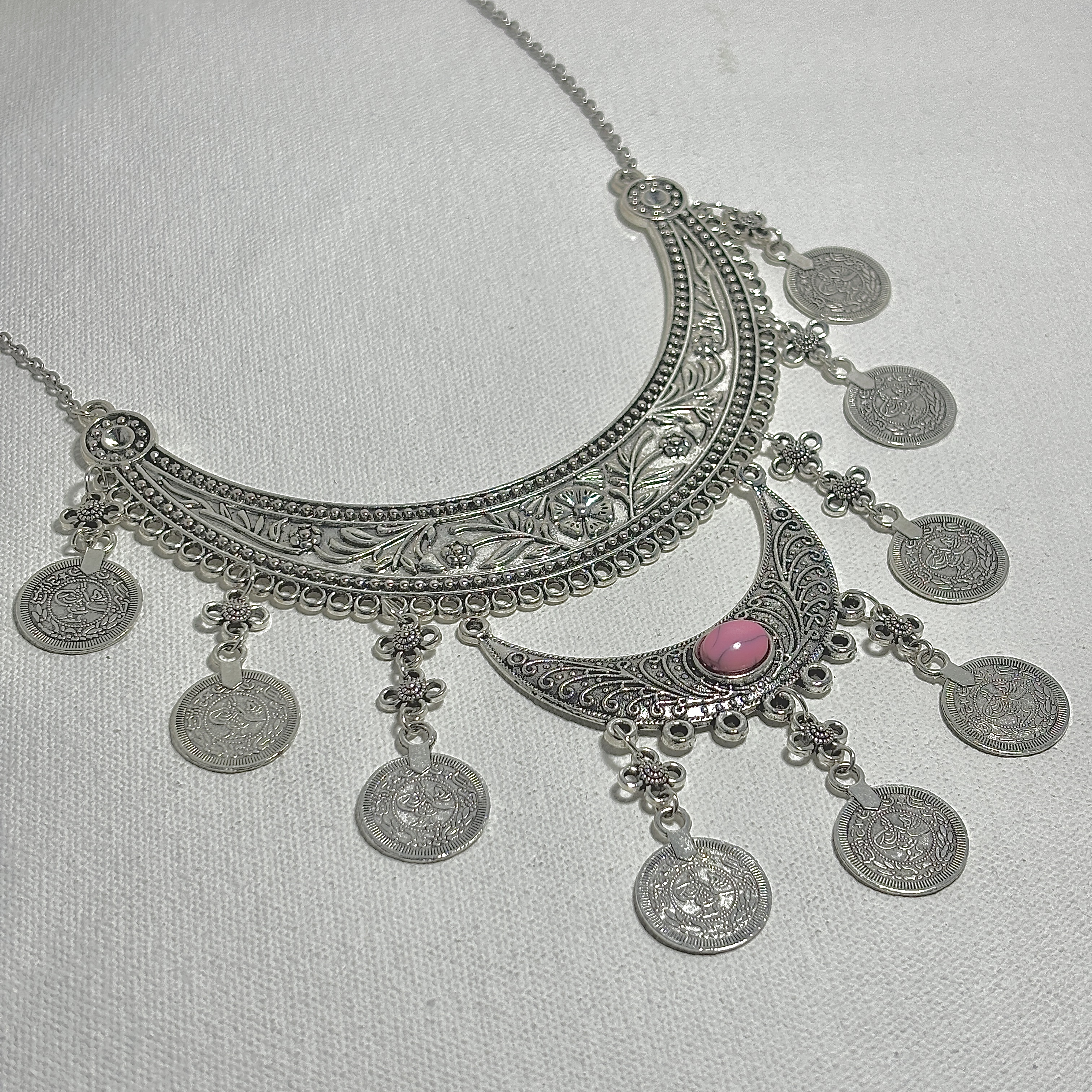Double Layered Necklace with Colour