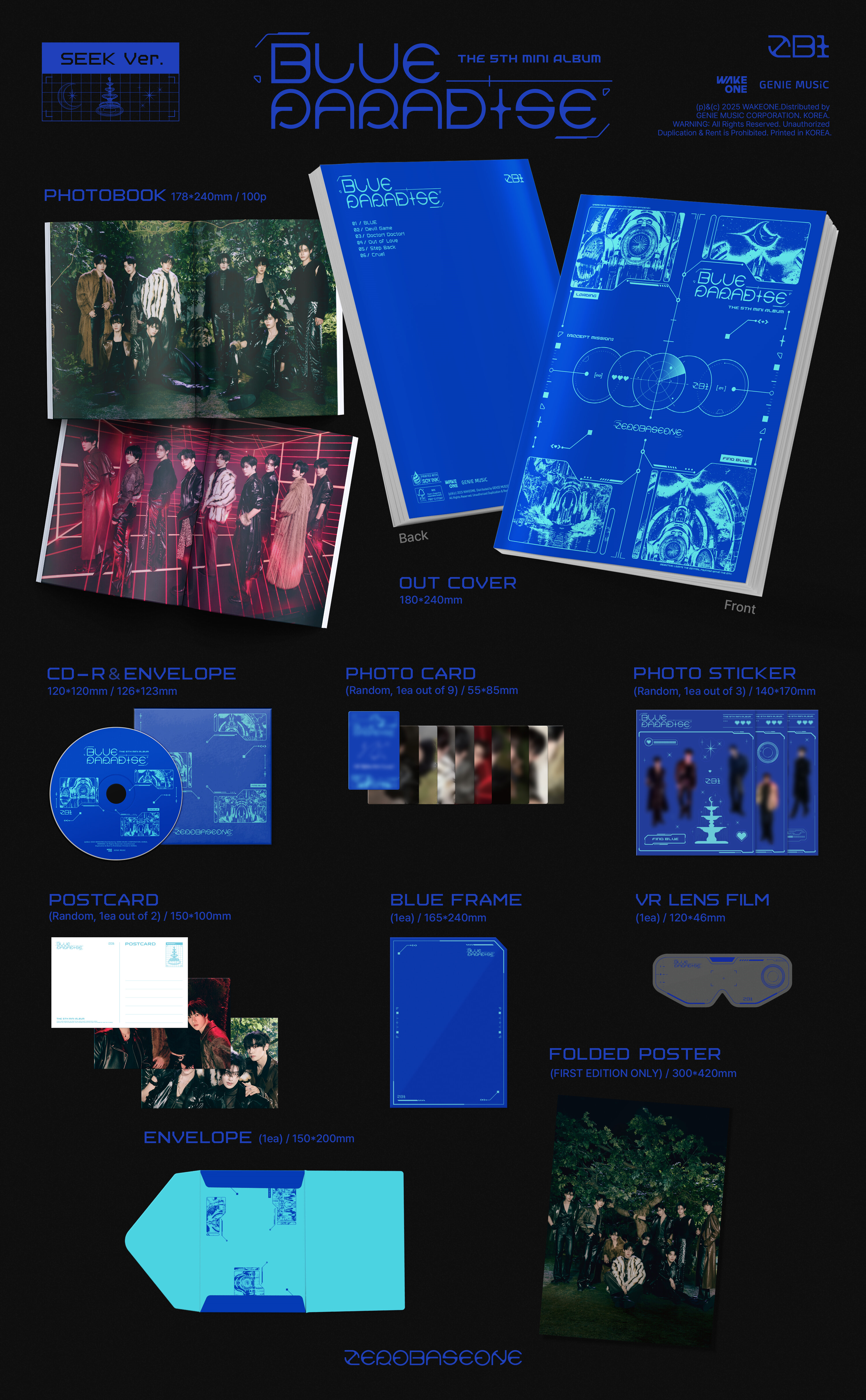 ZEROBASEONE - 5th Mini Album BLUE PARADISE