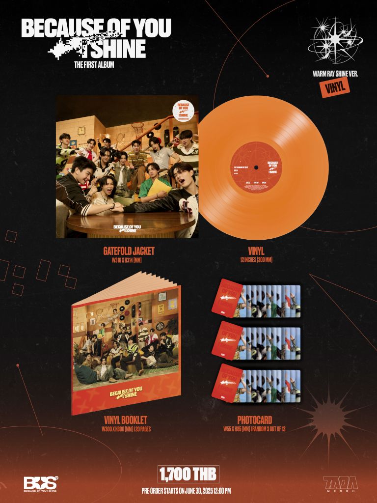 BECAUSE OF YOU, I SHINE VINYL ALBUM WARM RAY SHINE VERSION