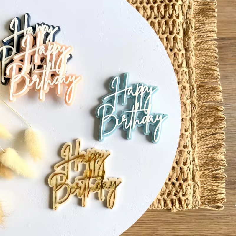 DOUBLE LAYER HAPPY BIRTHDAY ACRYLIC CHARM