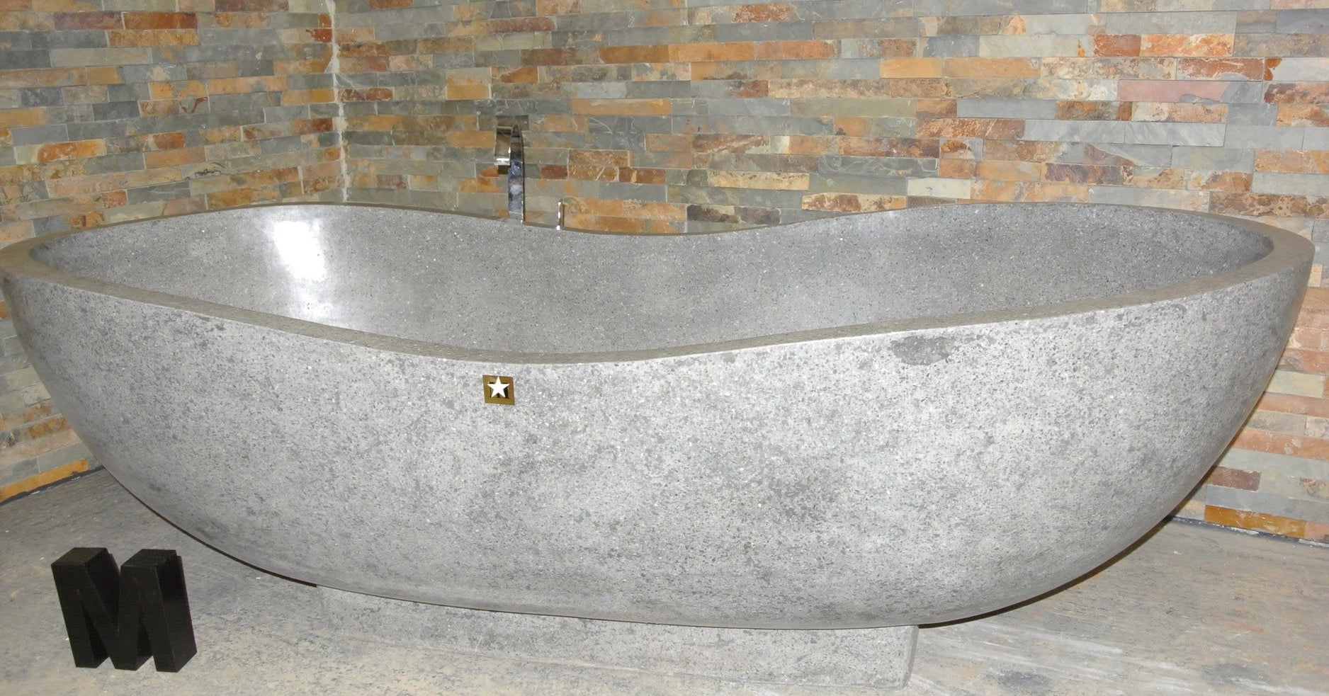 Handcrafted Grey Terrazzo Stone Freestanding Bathtub - Spa Quality