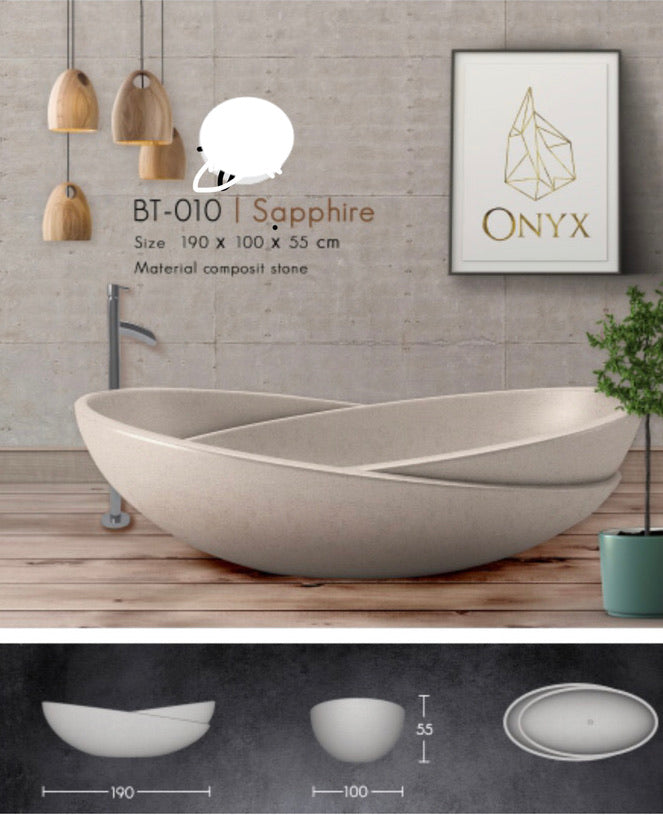 Handcrafted Terrazzo Stone and Cement Freestanding Bathtub - Spa Quality
