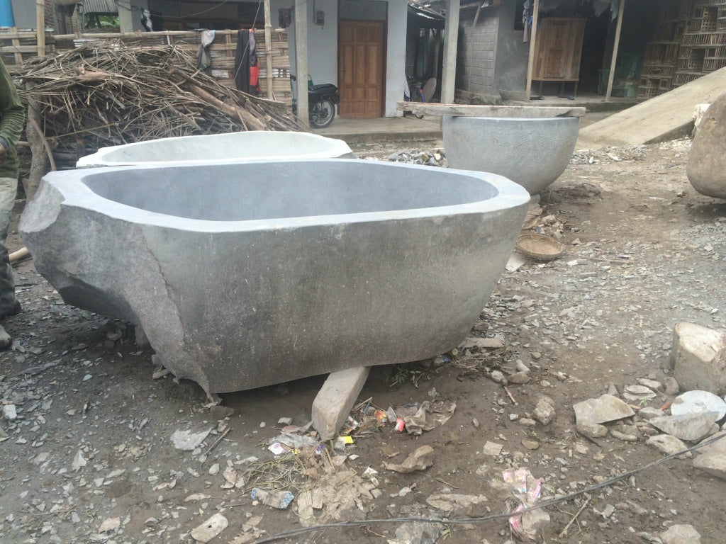 Handcrafted Natural Stone Freestanding Bathtub - Spa Quality