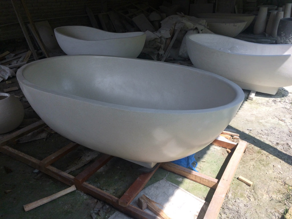 Handcrafted Terrazzo Stone Freestanding Bathtub - Spa Quality (Oval)