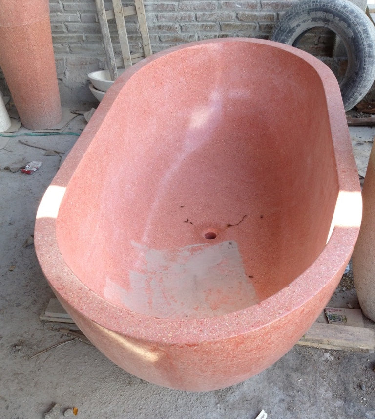 Handcrafted Terrazzo Stone Freestanding Bathtub - Spa Quality (Oval)