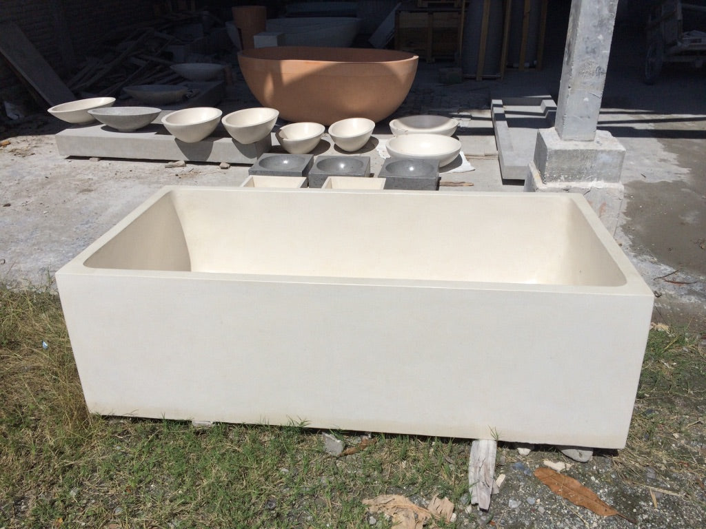 Handcrafted Terrazzo Stone Freestanding Bathtub - Spa Quality (Rectangular)