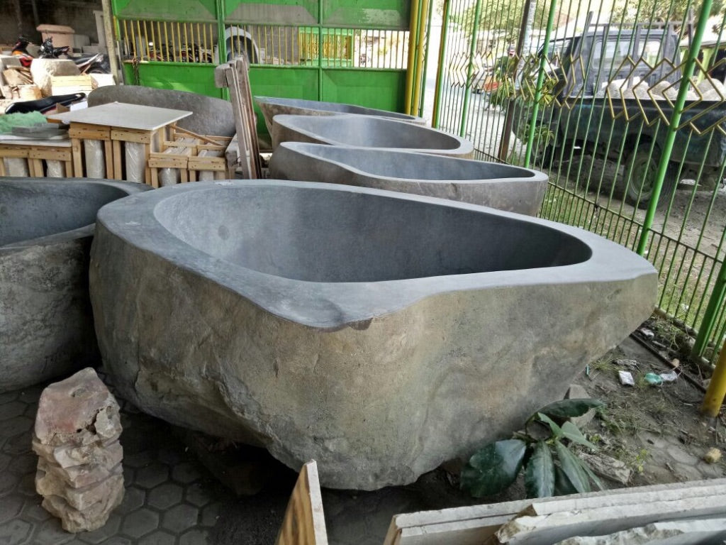 Handcrafted Natural Stone Freestanding Bathtub - Spa Quality