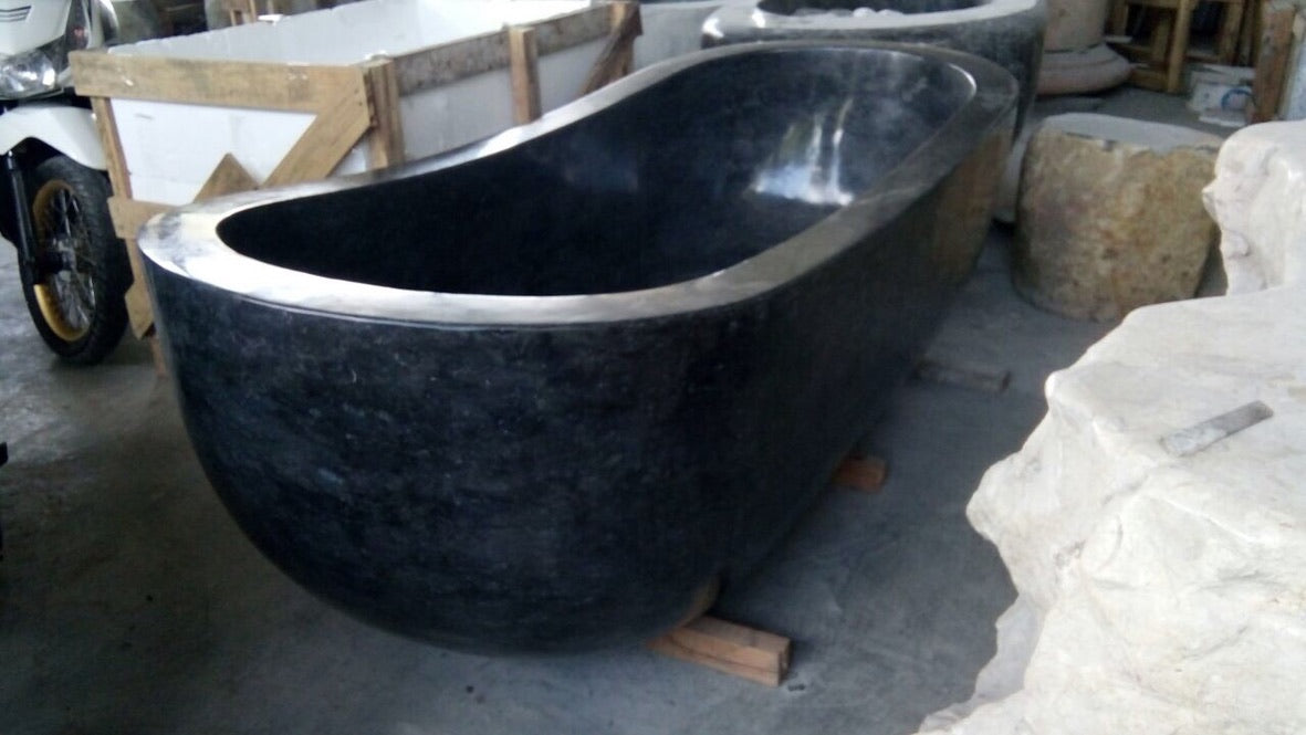 Handcrafted Marble Stone Freestanding Bathtub - Spa Quality (Oval)