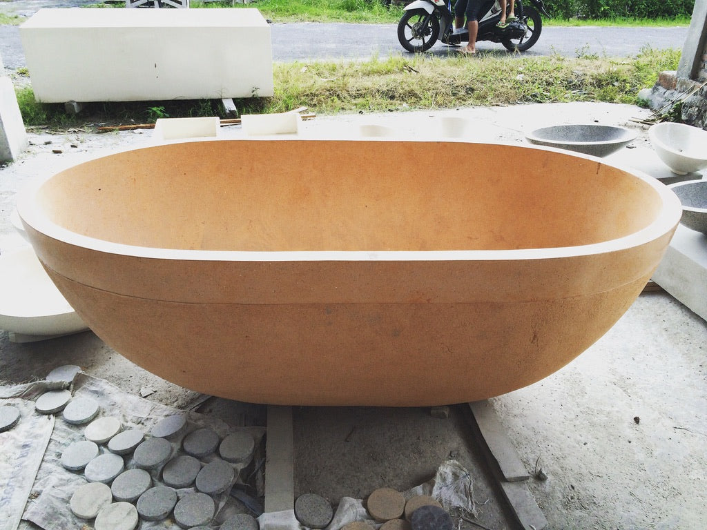 Handcrafted Terrazzo Stone Freestanding Bathtub - Spa Quality (Oval)