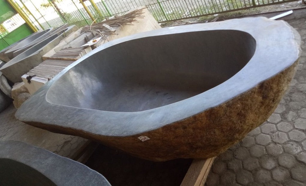 Handcrafted Natural Stone Freestanding Bathtub - Spa Quality