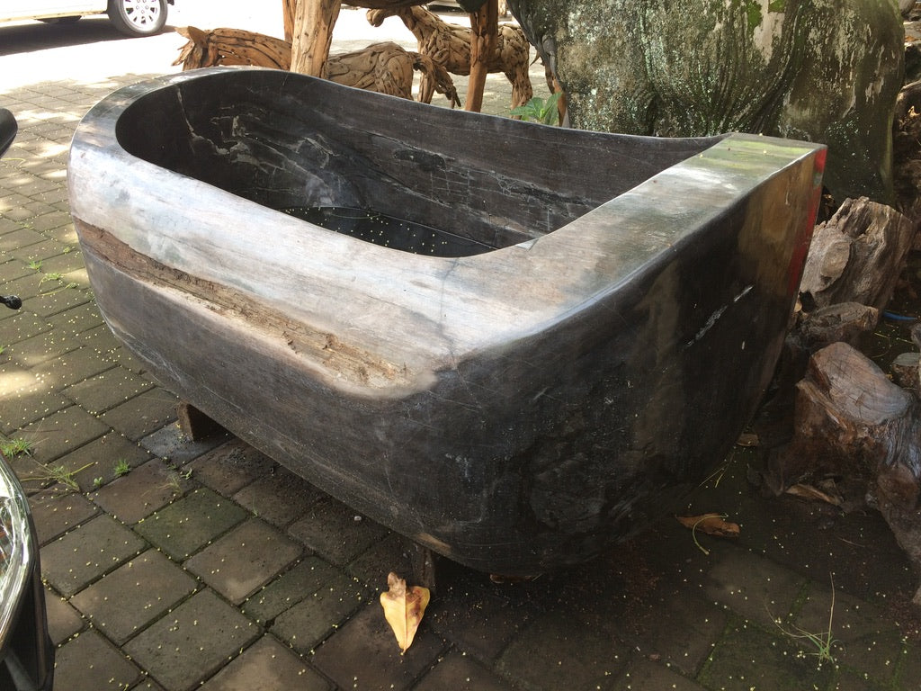 Handcrafted Petrified Wood Freestanding Bathtub - Spa Quality Fossil Wood