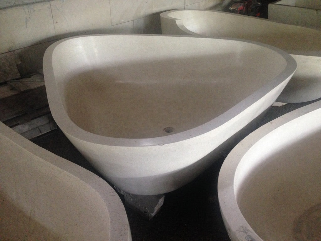 Handcrafted Terrazzo Stone Freestanding Bathtub - Spa Quality (Oval)