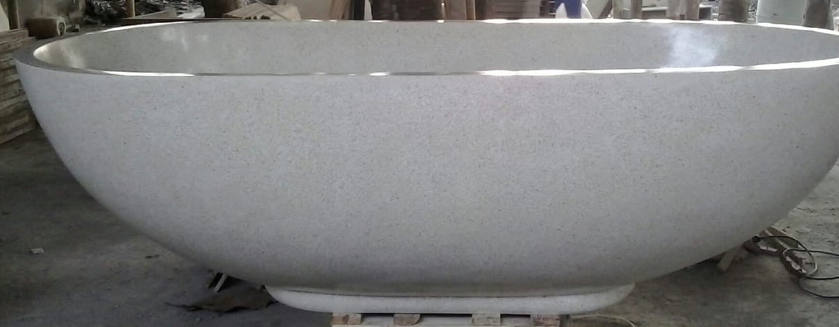 Handcrafted Terrazzo Stone Freestanding Bathtub - Spa Quality (Oval)