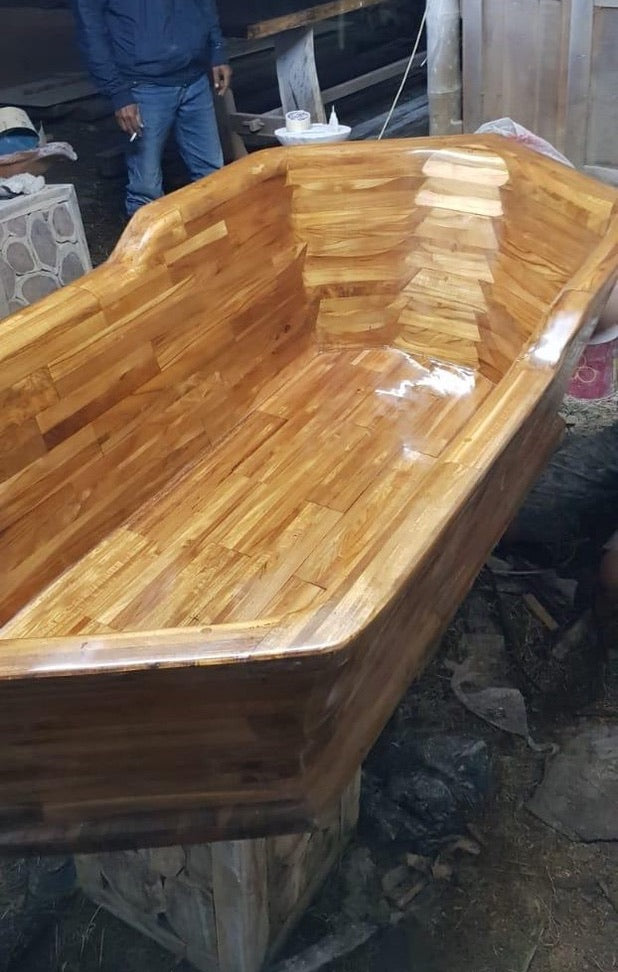 Handcrafted Teak Wood Freestanding Bathtub - Spa Quality