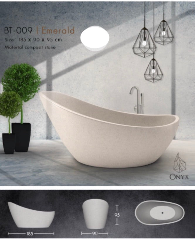 Handcrafted Terrazzo Stone and Cement Freestanding Bathtub - Spa Quality