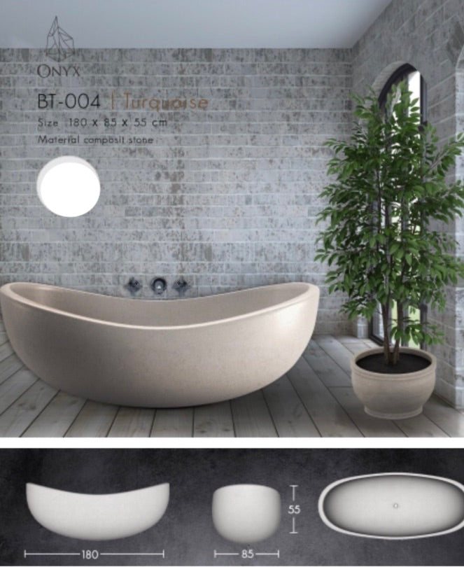 Handcrafted Terrazzo Stone and Cement Freestanding Bathtub - Spa Quality