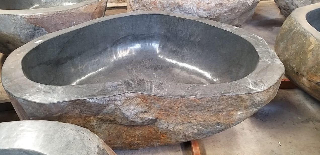Handcrafted Natural Stone Freestanding Bathtub - Spa Quality