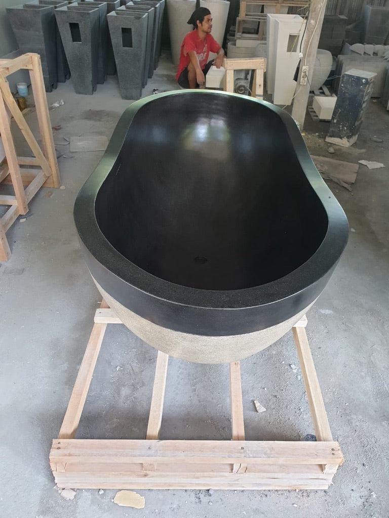 Handcrafted Terrazzo Stone Freestanding Bathtub - Spa Quality (Oval)