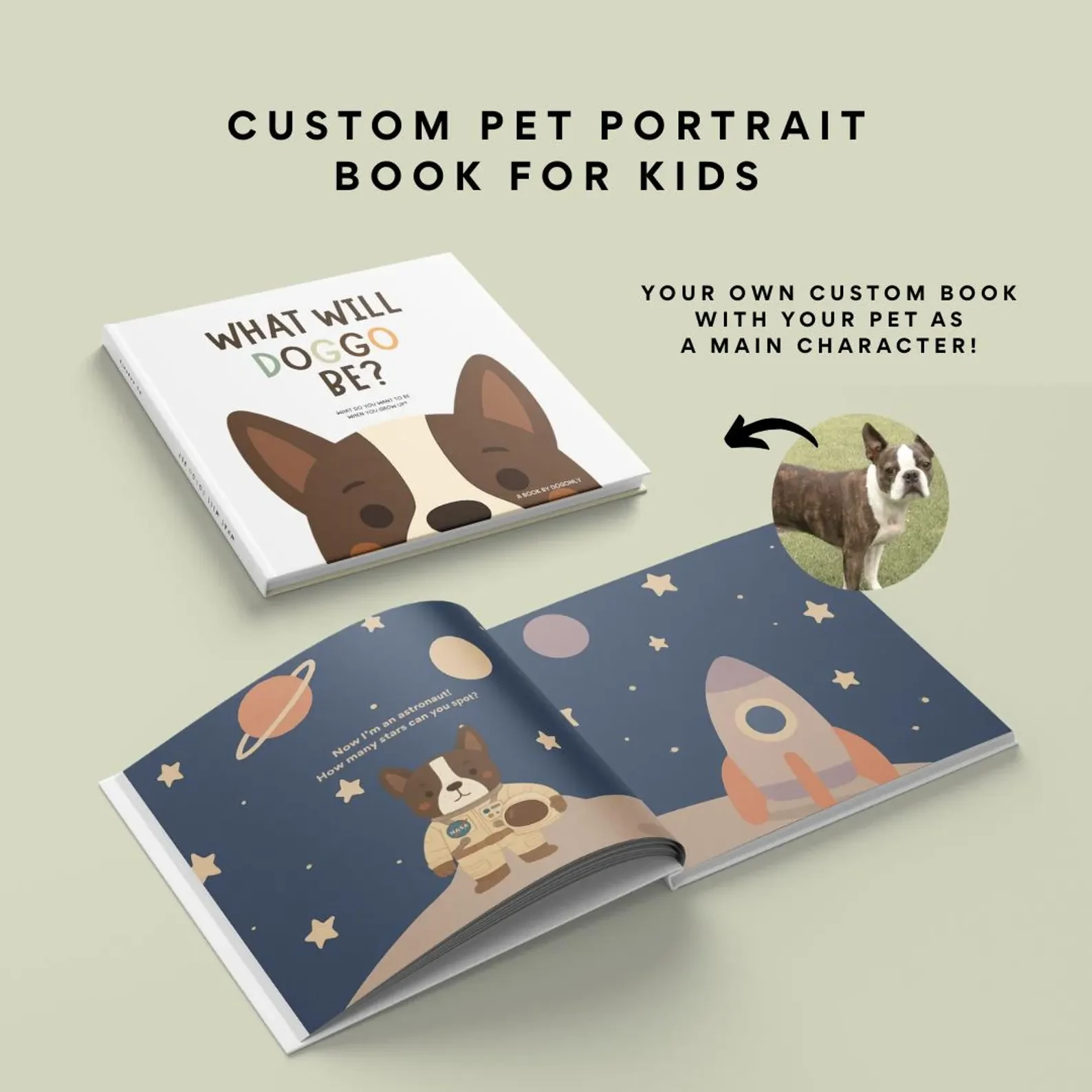 Custom Pet Jobs Book for Kids – Personalized Bedtime Story, Dog or Cat as Hero - Gift Idea for Godso