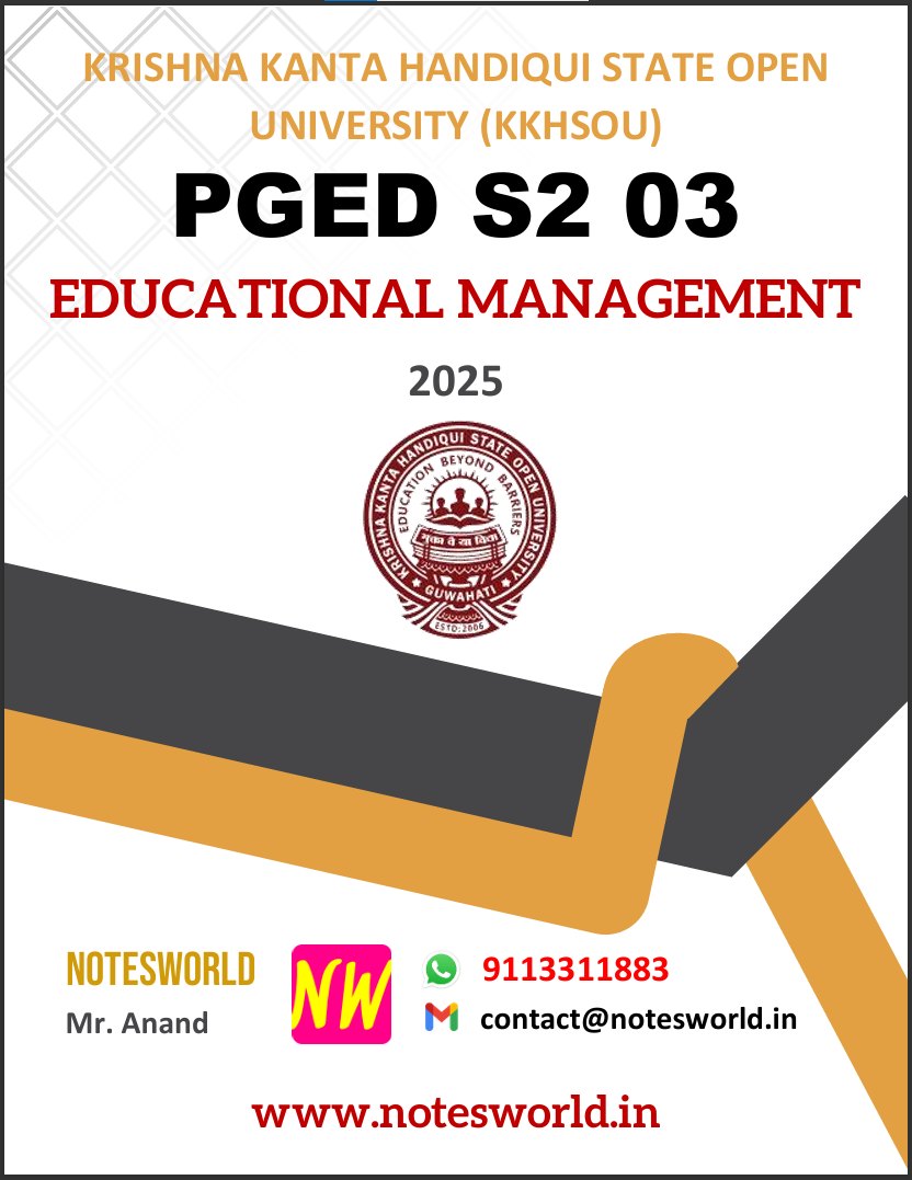 KKHSOU PGED S2 03 (DSC 03) EDUCATIONAL MANAGEMENT Solved Assignment 2025