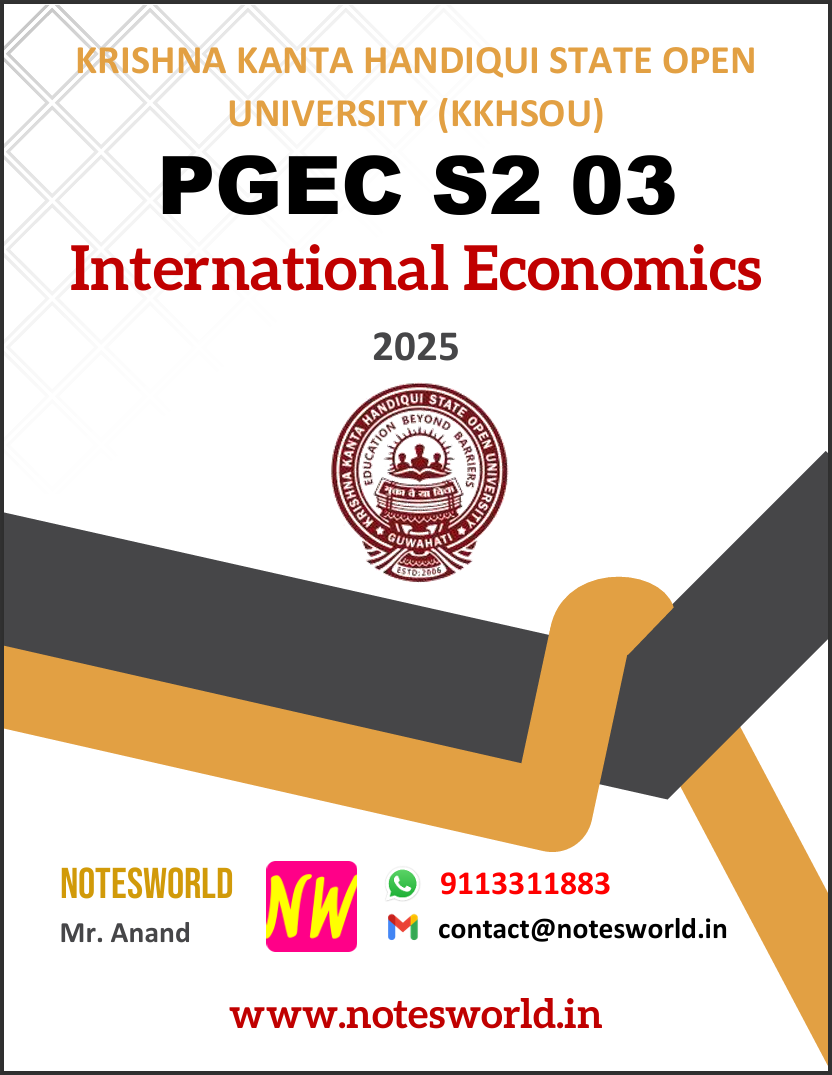 KKHSOU International Economics (PGEC S2 03) Solved Assignment 2025