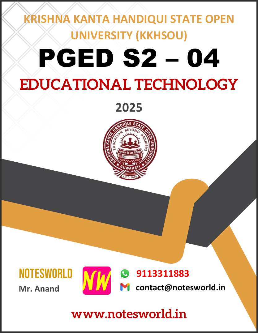 KKHSOU Educational Technology (PGED S2 – 04 DSC) Solved Assignment 2025