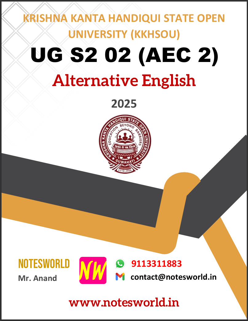 KKHSOU UG S2 02 (AEC 2) Alternative English Solved Assignment 2025
