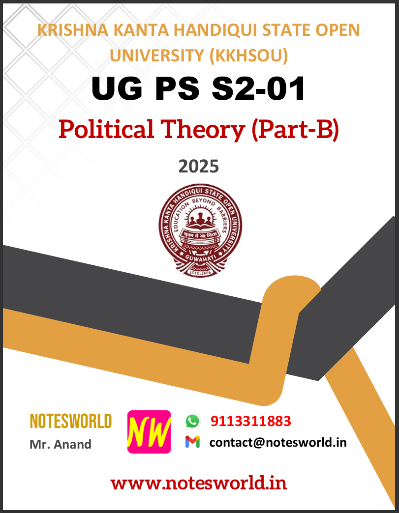 KKHSOU UG PS S2-01 (DSC/DSE) Political Theory (Part-B) Solved Assignment 2025