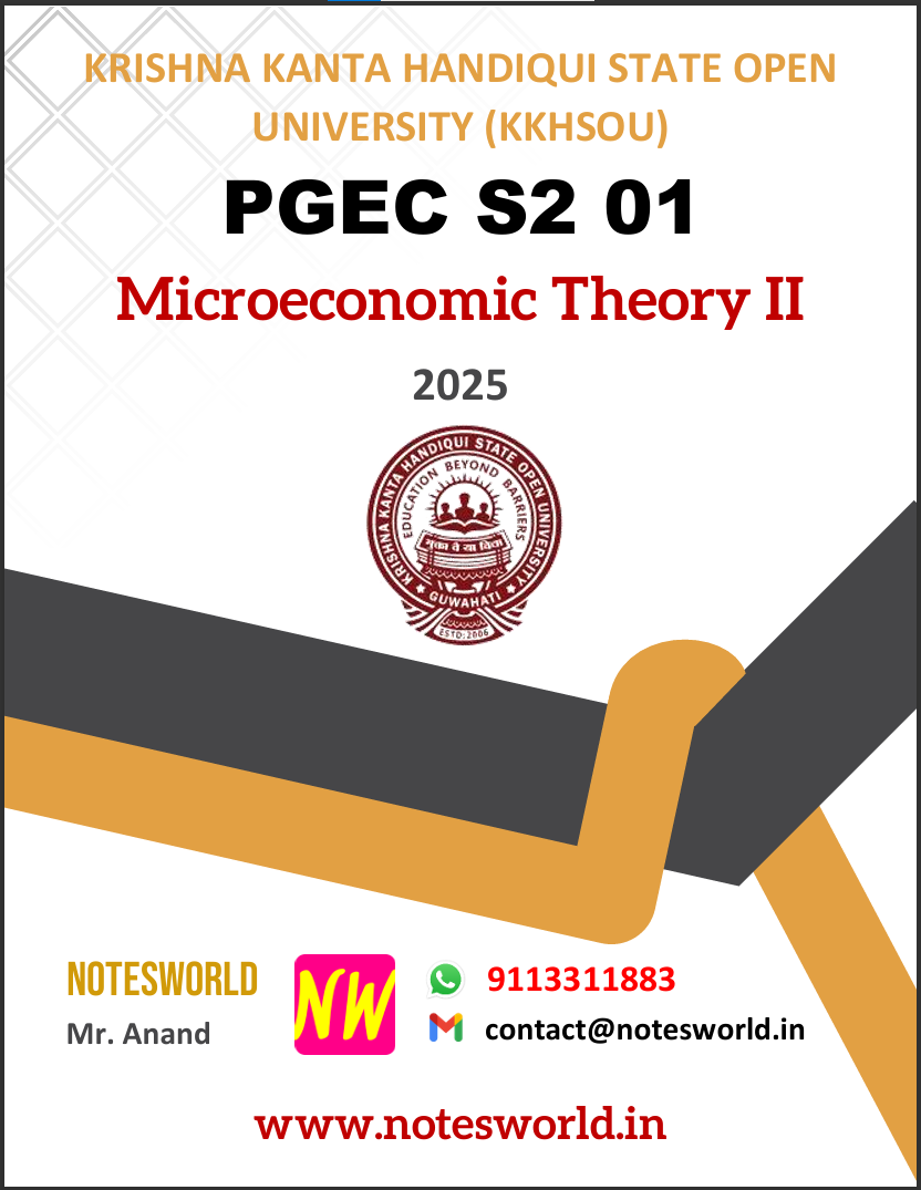 KKHSOU Microeconomic Theory II (PGEC S2 01) Solved Assignment 2025