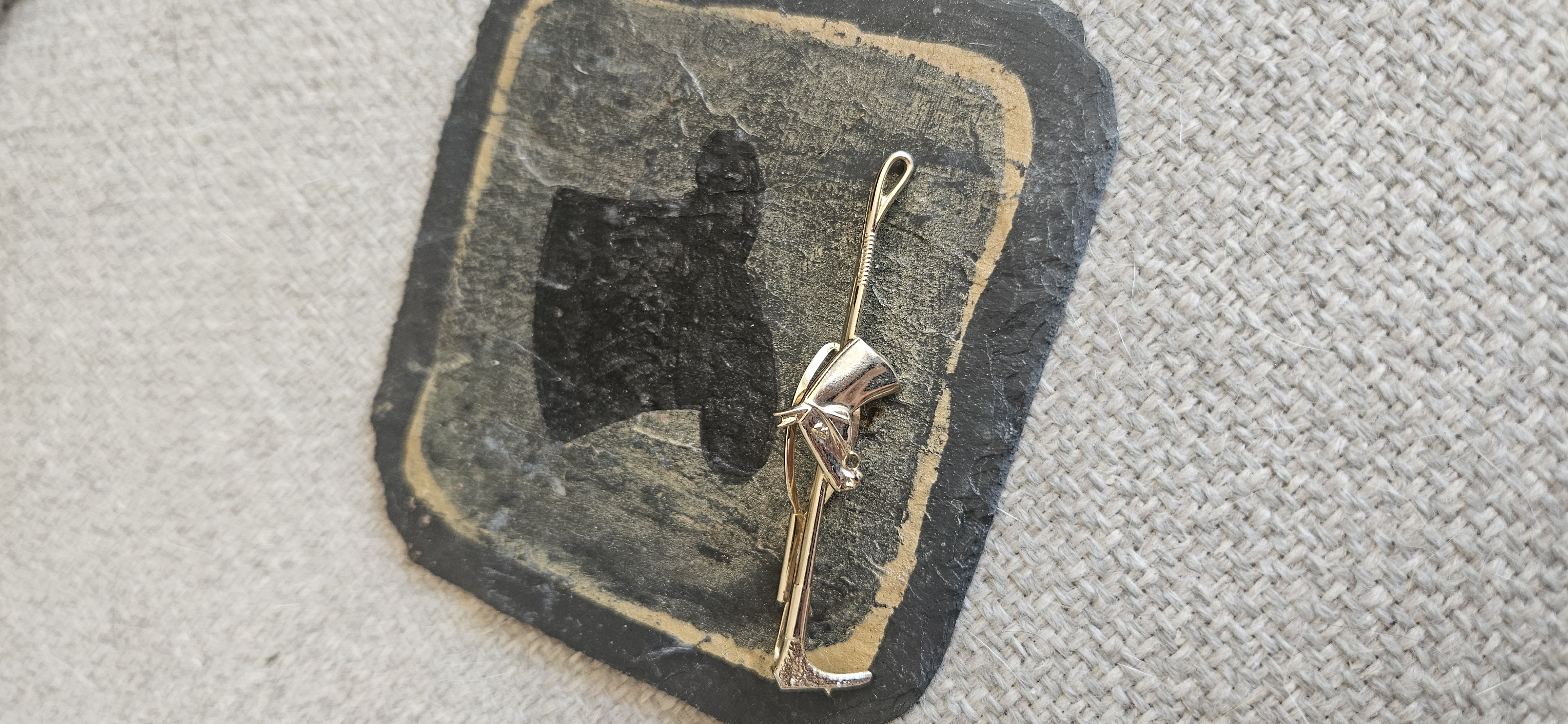 Vintage Horse and crop tie clip
