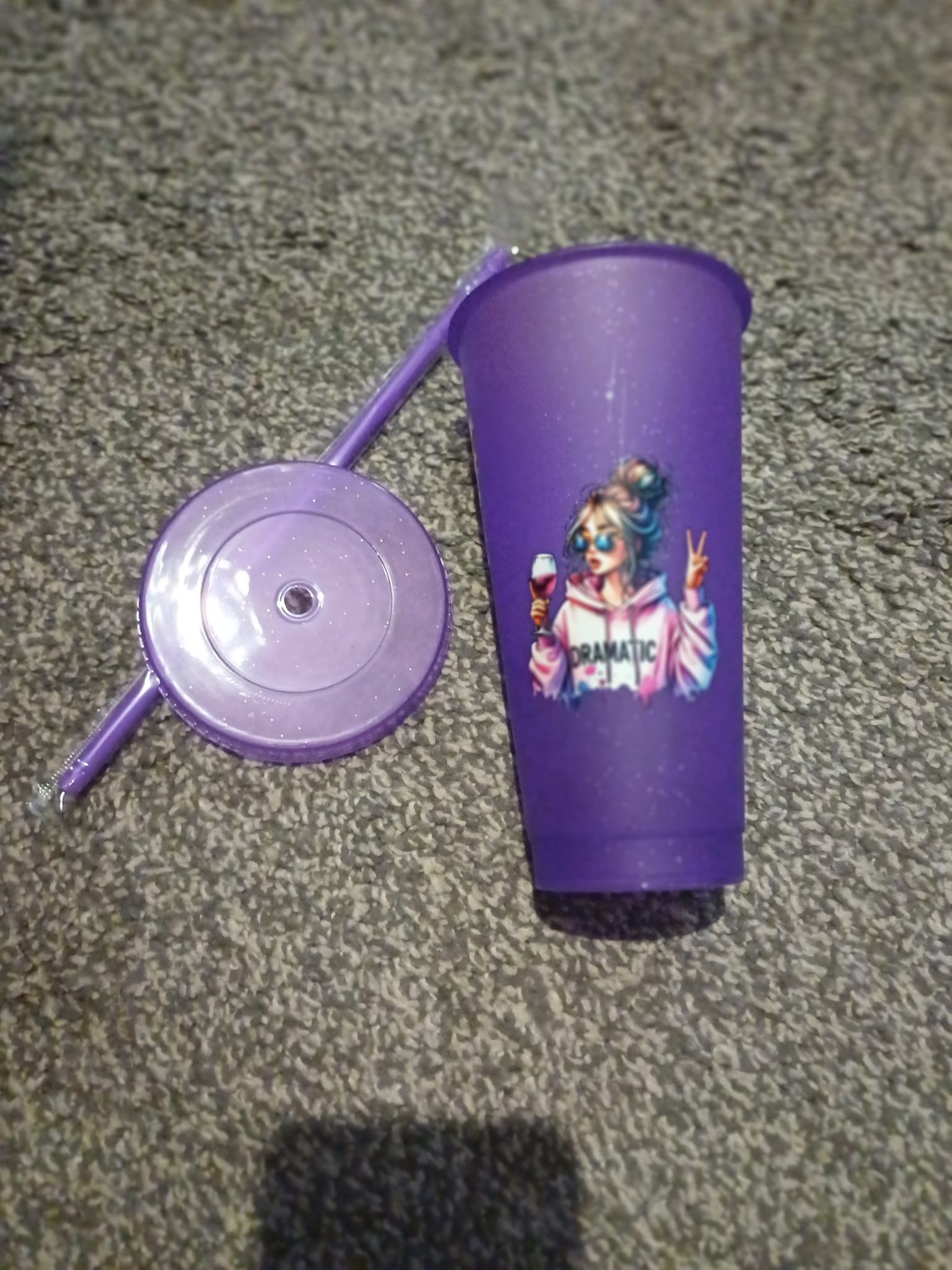 Glitter cups with straw