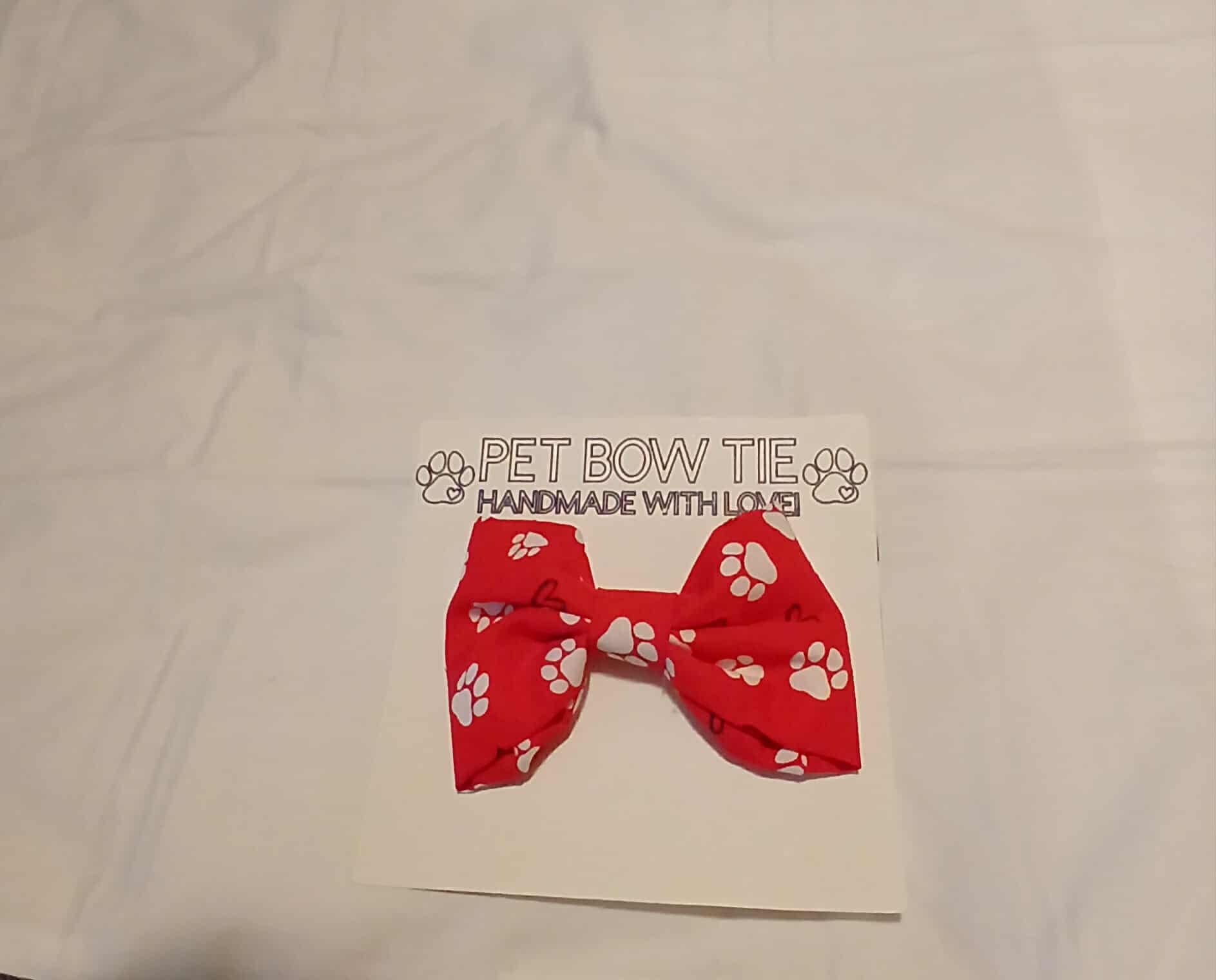 Paw Print Dog Bow