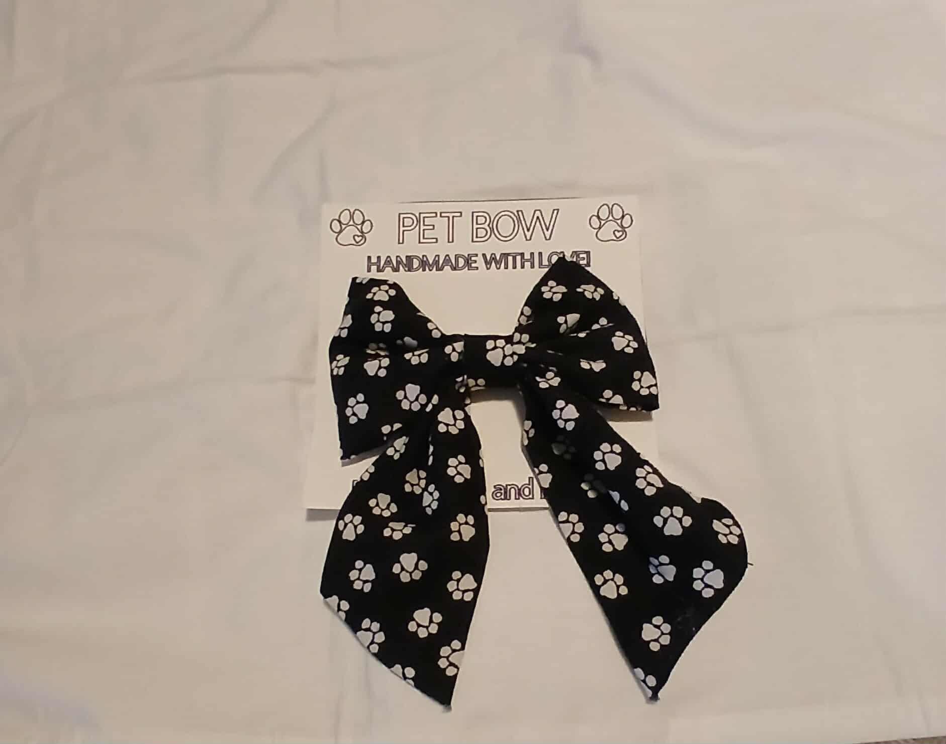 Paw Print Dog Bow