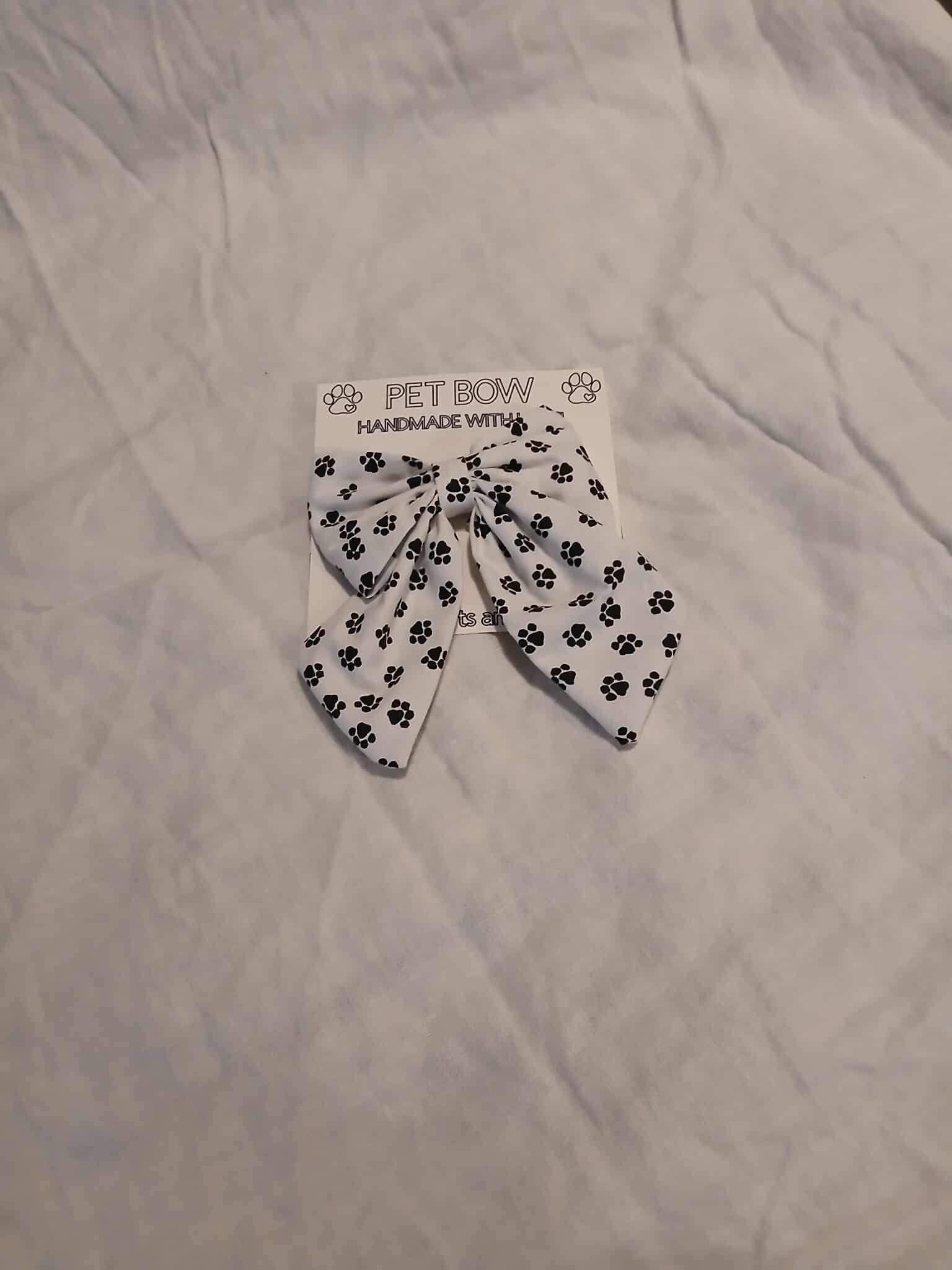 Paw Print Dog Bow